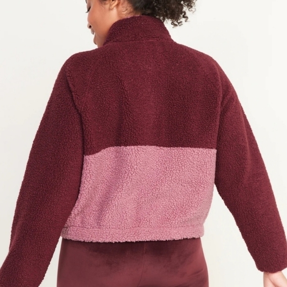 Old Navy Long Sleeve Oversized Two Tone Sherpa Sweatshirt 2X - Picture 2 of 9